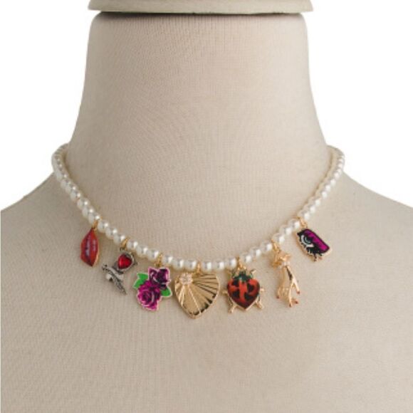Betsey Johnson Jewelry - BETSEY JOHNSON pearl charm necklace
